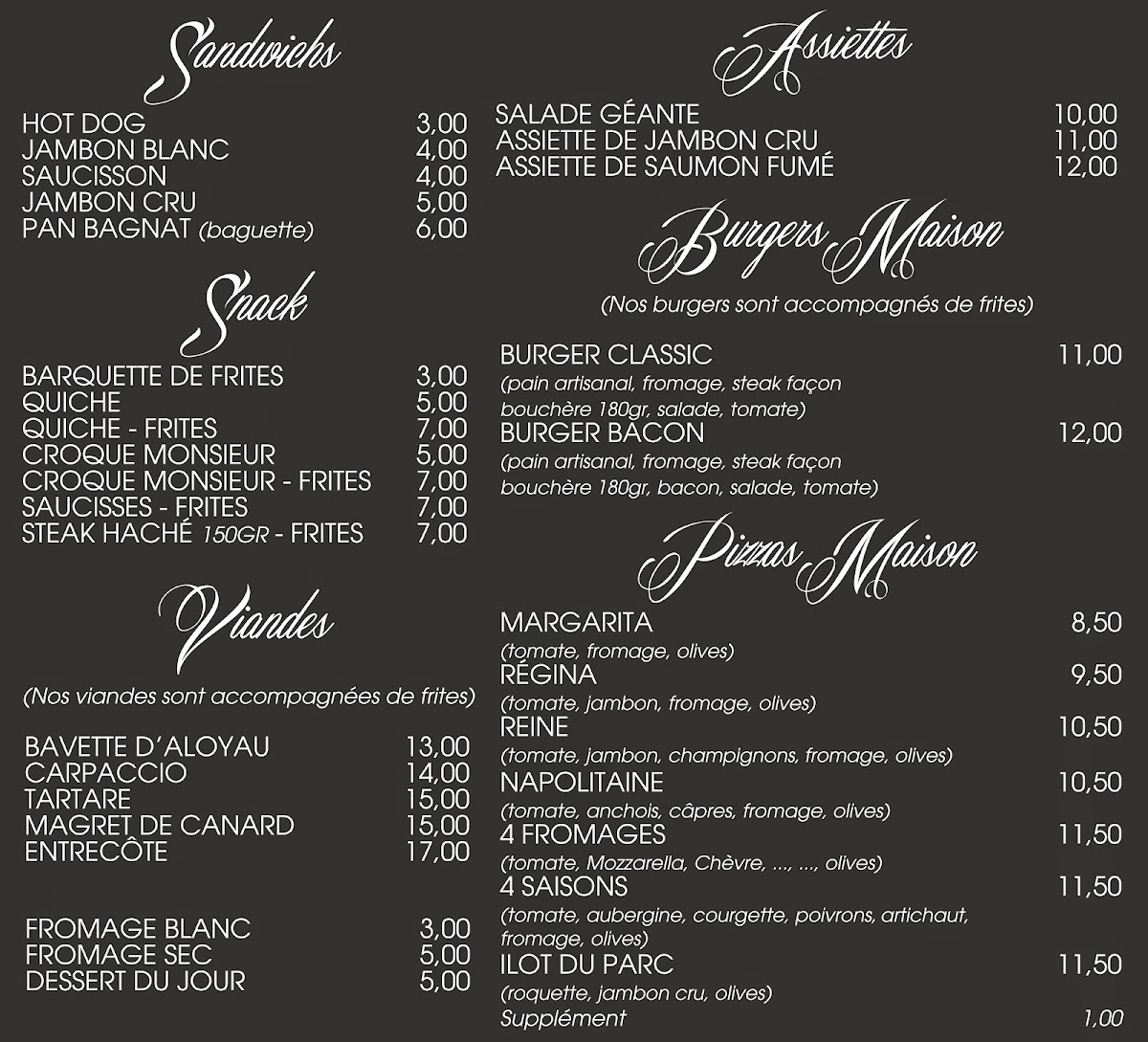 Menu Les Terrasses Du Parc De Lacroix-Laval-1